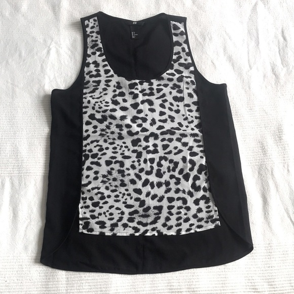 H&m Lightweight Sleeveless Animal Print Blouse - Picture 1 of 9